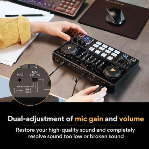 Maono Maonocaster AME2-A Integrated Audio Production Studio Kit For Podcasting - Streaming - Music | كرت صوت و ميكسر بودكاست مع ميكرفون