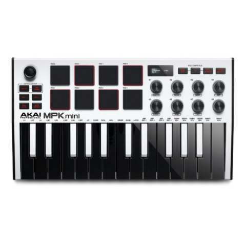 Akai MPK Mini MK3 25-Key Midi Keyboard - White Special Edition | USB أورج ميدي