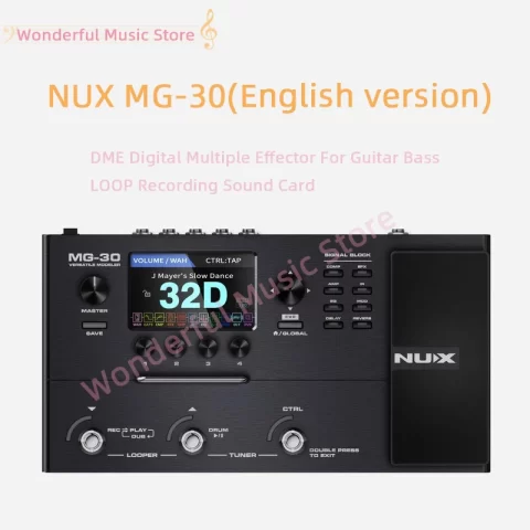 NUX MG-30(English version)DME digital multiple effector for guitar bass LOOP loop recording sound card